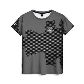 Женская футболка 3D с принтом BAYERN MUNCHEN GRAY в Петрозаводске, 100% полиэфир ( синтетическое хлопкоподобное полотно) | прямой крой, круглый вырез горловины, длина до линии бедер | football | soccer | байерн