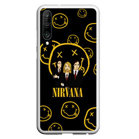 Чехол для Honor P30 с принтом Nirvana в Петрозаводске, Силикон | Область печати: задняя сторона чехла, без боковых панелей | Тематика изображения на принте: cobain | kurt | nevermino | nirvana | альтернативный | гранж | грол | группа | дональд | кобейн | курт | музыка | надпись | нервана | нирвана | новоселич | певец | рок | смайл | смайлик | солист