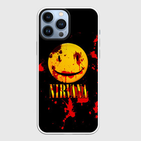 Чехол для iPhone 13 Pro Max с принтом Nirvana в Петрозаводске,  |  | cobain | kurt | nevermino | nirvana | альтернативный | гранж | грол | группа | дональд | кобейн | курт | музыка | надпись | нервана | нирвана | новоселич | певец | рок | смайл | смайлик | солист