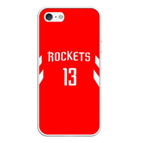 Чехол для iPhone 5/5S матовый с принтом James Harden #13 в Петрозаводске, Силикон | Область печати: задняя сторона чехла, без боковых панелей | hurden | nba | rockets | баскетбол | нба | харден | хьюстон рокетс