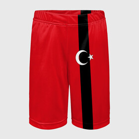 Детские спортивные шорты 3D с принтом Турция лента в Петрозаводске,  100% полиэстер
 | пояс оформлен широкой мягкой резинкой, ткань тянется
 | tr | tur | анкара | герб | государство | знак | надпись | патриот | полосы | республика | символ | стамбул | страна | турецкая | турецкий | турки | турок | турция | турчанка | флаг | флага | цвета