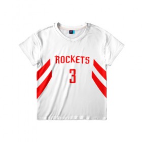 Детская футболка 3D с принтом Chris Paul home в Петрозаводске, 100% гипоаллергенный полиэфир | прямой крой, круглый вырез горловины, длина до линии бедер, чуть спущенное плечо, ткань немного тянется | chris paul | nba | rockets | баскетбол | крис пол | нба | хьюстон рокетс