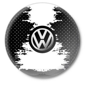 Значок с принтом Volkswagen в Петрозаводске,  металл | круглая форма, металлическая застежка в виде булавки | 