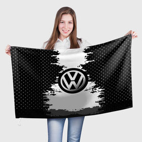 Флаг 3D с принтом Volkswagen в Петрозаводске, 100% полиэстер | плотность ткани — 95 г/м2, размер — 67 х 109 см. Принт наносится с одной стороны | 