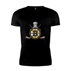 Мужская футболка премиум с принтом boston bruins в Петрозаводске, 92% хлопок, 8% лайкра | приталенный силуэт, круглый вырез ворота, длина до линии бедра, короткий рукав | boston bruins | nhl | бостон брюинс | нхл | хоккей