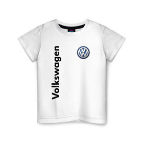 Детская футболка хлопок с принтом Volkswagen в Петрозаводске, 100% хлопок | круглый вырез горловины, полуприлегающий силуэт, длина до линии бедер | Тематика изображения на принте: volkswagen | авто | автомобиль | вольксваген | лого | машина | фолькс ваген | фольксваген | эмблема
