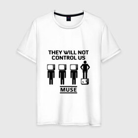 Мужская футболка хлопок с принтом They will not control us, Muse в Петрозаводске, 100% хлопок | прямой крой, круглый вырез горловины, длина до линии бедер, слегка спущенное плечо. | muse | альтернативный | группа | доминик ховард | крис уолстенхолм | мосе | моус | моусе | муз | муза | музе | музыка | мусе | мэттью беллами | прогрессивный | рок | симфонический | спейс | спейсрок