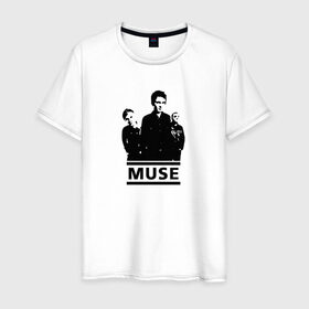 Мужская футболка хлопок с принтом Muse в Петрозаводске, 100% хлопок | прямой крой, круглый вырез горловины, длина до линии бедер, слегка спущенное плечо. | 