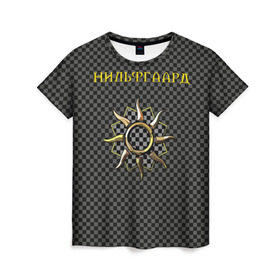 Женская футболка 3D с принтом Гвинт: нильфгаард в Петрозаводске, 100% полиэфир ( синтетическое хлопкоподобное полотно) | прямой крой, круглый вырез горловины, длина до линии бедер | ведьмак | гвинт | нильфгаард | черное солнце | эмгыр