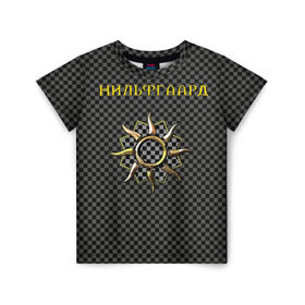 Детская футболка 3D с принтом Гвинт: нильфгаард в Петрозаводске, 100% гипоаллергенный полиэфир | прямой крой, круглый вырез горловины, длина до линии бедер, чуть спущенное плечо, ткань немного тянется | ведьмак | гвинт | нильфгаард | черное солнце | эмгыр