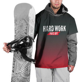 Накидка на куртку 3D с принтом Hard work pays off. 3D. RedB в Петрозаводске, 100% полиэстер |  | carbon | мотивация | спорт | цели