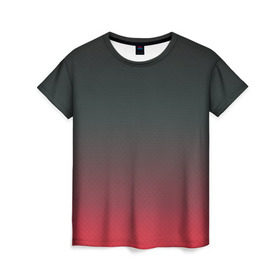 Женская футболка 3D с принтом Red Carbon в Петрозаводске, 100% полиэфир ( синтетическое хлопкоподобное полотно) | прямой крой, круглый вырез горловины, длина до линии бедер | carbon | градиент | карбон