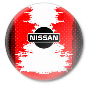 Значок с принтом Nissan в Петрозаводске,  металл | круглая форма, металлическая застежка в виде булавки | Тематика изображения на принте: motor | nissan | авто | лого | машина | ниссан | тачка