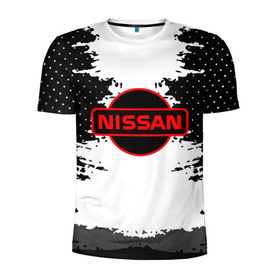 Мужская футболка 3D спортивная с принтом Nissan в Петрозаводске, 100% полиэстер с улучшенными характеристиками | приталенный силуэт, круглая горловина, широкие плечи, сужается к линии бедра | 
