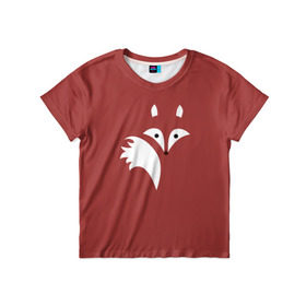 Детская футболка 3D с принтом Абстрактная лиса в Петрозаводске, 100% гипоаллергенный полиэфир | прямой крой, круглый вырез горловины, длина до линии бедер, чуть спущенное плечо, ткань немного тянется | зверь | лис | лиса | лисица | лисонька | рыжая | хищник