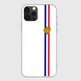Чехол для iPhone 12 Pro Max с принтом Франция лента с гербом в Петрозаводске, Силикон |  | fr | fra | france | герб | государство | знак | надпись | париж | патриот | полосы | республика | символ | страна | флаг | флага | франция | француз | французская | французский | французы | цвета