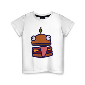 Детская футболка хлопок с принтом Derp Burger в Петрозаводске, 100% хлопок | круглый вырез горловины, полуприлегающий силуэт, длина до линии бедер | fortnite | фортнайт