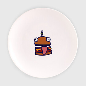 Тарелка с принтом Derp Burger в Петрозаводске, фарфор | диаметр - 210 мм
диаметр для нанесения принта - 120 мм | fortnite | фортнайт