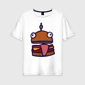 Женская футболка хлопок Oversize с принтом Derp Burger в Петрозаводске, 100% хлопок | свободный крой, круглый ворот, спущенный рукав, длина до линии бедер
 | fortnite | фортнайт