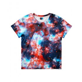 Детская футболка 3D с принтом Звёздная туманность в Петрозаводске, 100% гипоаллергенный полиэфир | прямой крой, круглый вырез горловины, длина до линии бедер, чуть спущенное плечо, ткань немного тянется | abstractio | cosmos | nebula | space | star | universe | абстракция | вселенная | звезды | космос | мир | планеты