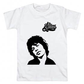 Мужская футболка хлопок с принтом The Rolling Stones в Петрозаводске, 100% хлопок | прямой крой, круглый вырез горловины, длина до линии бедер, слегка спущенное плечо. | 
