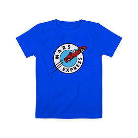 Детская футболка хлопок с принтом Mars Express в Петрозаводске, 100% хлопок | круглый вырез горловины, полуприлегающий силуэт, длина до линии бедер | Тематика изображения на принте: elon musk | spacex | илон маск | космос | марс | спейс икс