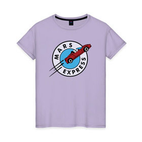 Женская футболка хлопок с принтом Mars Express в Петрозаводске, 100% хлопок | прямой крой, круглый вырез горловины, длина до линии бедер, слегка спущенное плечо | elon musk | spacex | илон маск | космос | марс | спейс икс