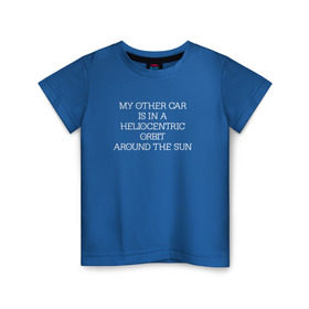 Детская футболка хлопок с принтом Тесла в Космосе в Петрозаводске, 100% хлопок | круглый вырез горловины, полуприлегающий силуэт, длина до линии бедер | elon musk | spacex | илон маск | космос | марс | спейс икс