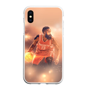 Чехол для iPhone XS Max матовый с принтом NBA Stars в Петрозаводске, Силикон | Область печати: задняя сторона чехла, без боковых панелей | Тематика изображения на принте: hurden | nba | rockets | баскетбол | нба | харден | хьюстон рокетс