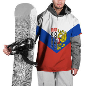 Накидка на куртку 3D с принтом Combat sambo RU в Петрозаводске, 100% полиэстер |  | Тематика изображения на принте: герб | россии | самбо
