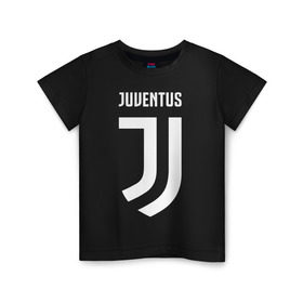 Детская футболка хлопок с принтом Juventus FC в Петрозаводске, 100% хлопок | круглый вырез горловины, полуприлегающий силуэт, длина до линии бедер | football | juventus | soccer | италия | турин | футбольный | ювентус