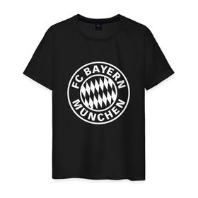 Мужская футболка хлопок с принтом FC Bayern Munchen в Петрозаводске, 100% хлопок | прямой крой, круглый вырез горловины, длина до линии бедер, слегка спущенное плечо. | bayern | football | munchen | бавария | байерн | мюнхен | мюнхенская