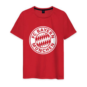 Мужская футболка хлопок с принтом FC Bayern Munchen #2 в Петрозаводске, 100% хлопок | прямой крой, круглый вырез горловины, длина до линии бедер, слегка спущенное плечо. | bayern | football | munchen | бавария | байерн | мюнхен | мюнхенская