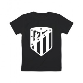 Детская футболка хлопок с принтом Atletico Madrid в Петрозаводске, 100% хлопок | круглый вырез горловины, полуприлегающий силуэт, длина до линии бедер | атлетико мадрид | эмблема