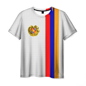 Мужская футболка 3D с принтом I Love Armenia в Петрозаводске, 100% полиэфир | прямой крой, круглый вырез горловины, длина до линии бедер | Тематика изображения на принте: armenia | армения | герб армении | ереван | флаг армении