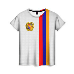 Женская футболка 3D с принтом I Love Armenia в Петрозаводске, 100% полиэфир ( синтетическое хлопкоподобное полотно) | прямой крой, круглый вырез горловины, длина до линии бедер | armenia | армения | герб армении | ереван | флаг армении