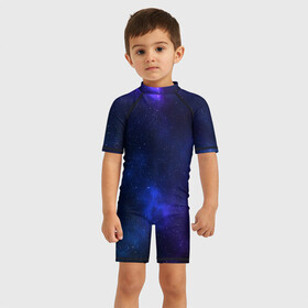 Детский купальный костюм 3D с принтом Звёздное небо в Петрозаводске, Полиэстер 85%, Спандекс 15% | застежка на молнии на спине | abstraction | cosmos | nebula | space | star | universe | абстракция | вселенная | звезды | космос | мир | планеты
