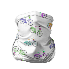 Бандана-труба 3D с принтом Радужные велосипеды в Петрозаводске, 100% полиэстер, ткань с особыми свойствами — Activecool | плотность 150‒180 г/м2; хорошо тянется, но сохраняет форму | 