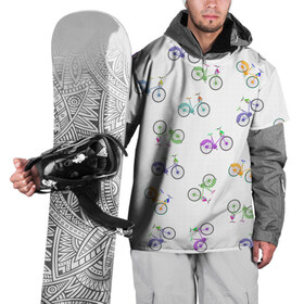 Накидка на куртку 3D с принтом Радужные велосипеды в Петрозаводске, 100% полиэстер |  | 