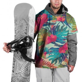 Накидка на куртку 3D с принтом Тропический в Петрозаводске, 100% полиэстер |  | весна | джунгли | для весны | для лета | лес | лето | листья | текстура | тропики | цветы