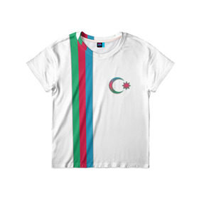 Детская футболка 3D с принтом I Love Azerbajdzhan в Петрозаводске, 100% гипоаллергенный полиэфир | прямой крой, круглый вырез горловины, длина до линии бедер, чуть спущенное плечо, ткань немного тянется | azerbajdzhan | азербайджан
