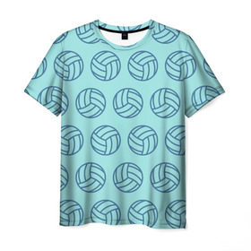 Мужская футболка 3D с принтом Волейбол в Петрозаводске, 100% полиэфир | прямой крой, круглый вырез горловины, длина до линии бедер | volleyball | волейбол | игра | лето | мяч | пляж | спорт | узор