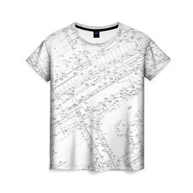 Женская футболка 3D с принтом Топография_01 в Петрозаводске, 100% полиэфир ( синтетическое хлопкоподобное полотно) | прямой крой, круглый вырез горловины, длина до линии бедер | survey | геодезист | геодезия | топография