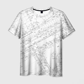 Мужская футболка 3D с принтом Топография_01 в Петрозаводске, 100% полиэфир | прямой крой, круглый вырез горловины, длина до линии бедер | Тематика изображения на принте: survey | геодезист | геодезия | топография
