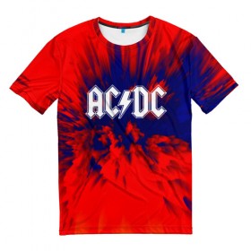 Мужская футболка 3D с принтом AC/DC в Петрозаводске, 100% полиэфир | прямой крой, круглый вырез горловины, длина до линии бедер | ac dc | atco | atlantic | columbia | east west | elektra | emi | epic | ангус янг | крис слэйд | музыка | стиви янг | эксл роуз