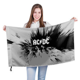 Флаг 3D с принтом AC/DC в Петрозаводске, 100% полиэстер | плотность ткани — 95 г/м2, размер — 67 х 109 см. Принт наносится с одной стороны | ac dc | atco | atlantic | columbia | east west | elektra | emi | epic | ангус янг | крис слэйд | музыка | стиви янг | эксл роуз