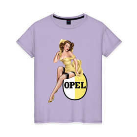 Женская футболка хлопок с принтом Pin-Up Girls в Петрозаводске, 100% хлопок | прямой крой, круглый вырез горловины, длина до линии бедер, слегка спущенное плечо | opel | pin up girls | опель