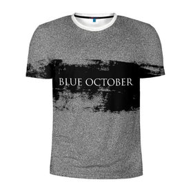 Мужская футболка 3D спортивная с принтом Blue October в Петрозаводске, 100% полиэстер с улучшенными характеристиками | приталенный силуэт, круглая горловина, широкие плечи, сужается к линии бедра | 