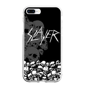 Чехол для iPhone 7Plus/8 Plus матовый с принтом Slayer Black в Петрозаводске, Силикон | Область печати: задняя сторона чехла, без боковых панелей | Тематика изображения на принте: hard | heavy | metal | rock | skull | trash | метал | рок | слеер | слейер | слэер | слэйер | треш | трэш | череп | черепа