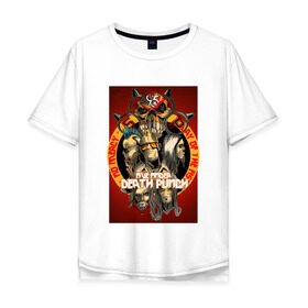 Мужская футболка хлопок Oversize с принтом Five Finger Death Punch 2 в Петрозаводске, 100% хлопок | свободный крой, круглый ворот, “спинка” длиннее передней части | 5fdp | ffdp | five finger death punch
